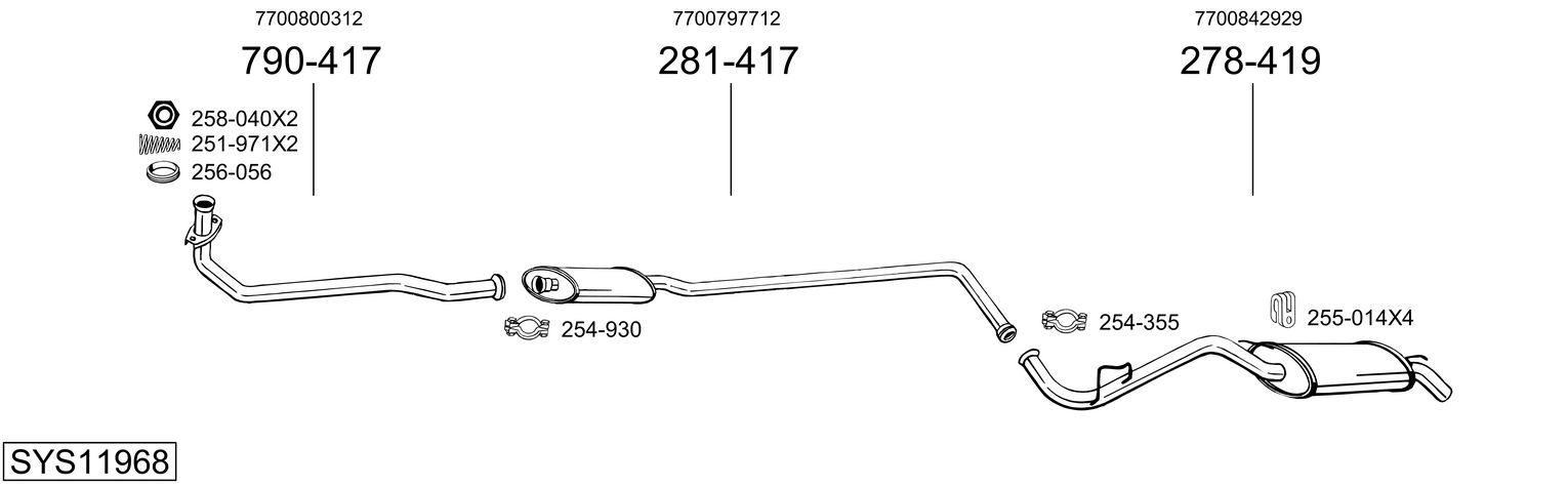 Układ wydechowy BOSAL SYS11968