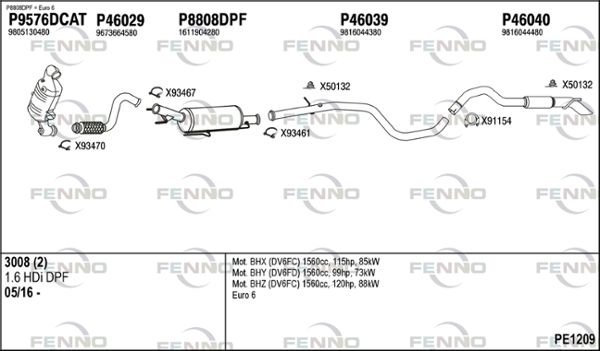 Układ wydechowy FENNO PE1209