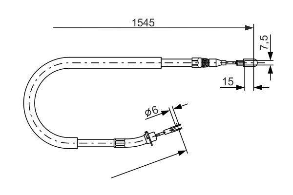 Cięgło, hamulec postojowy BOSCH 1 987 477 857