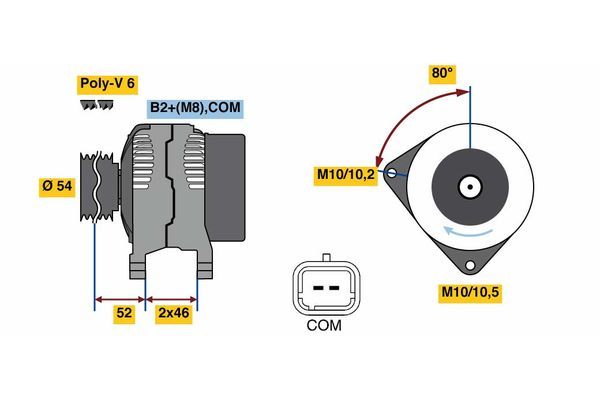 Alternator BOSCH 0 986 048 360