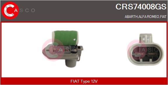 E-shop Predradený odpor, elektromotor (ventilátor chladiča) CASCO CRS74008GS