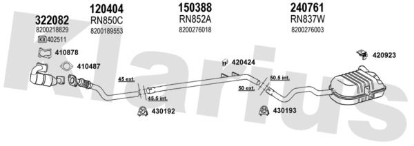 Układ wydechowy KLARIUS 720904E