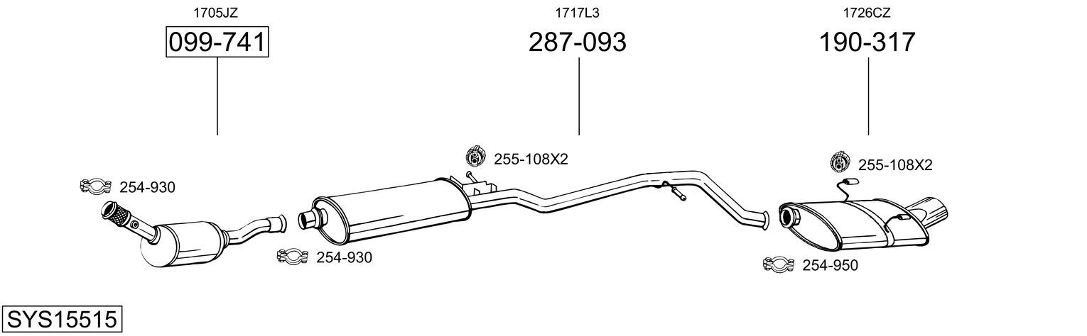 Układ wydechowy BOSAL SYS15515