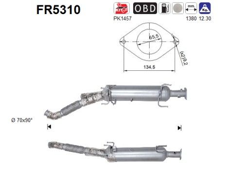 Filtru funingine/particule, sist.de esapament AS FR5310