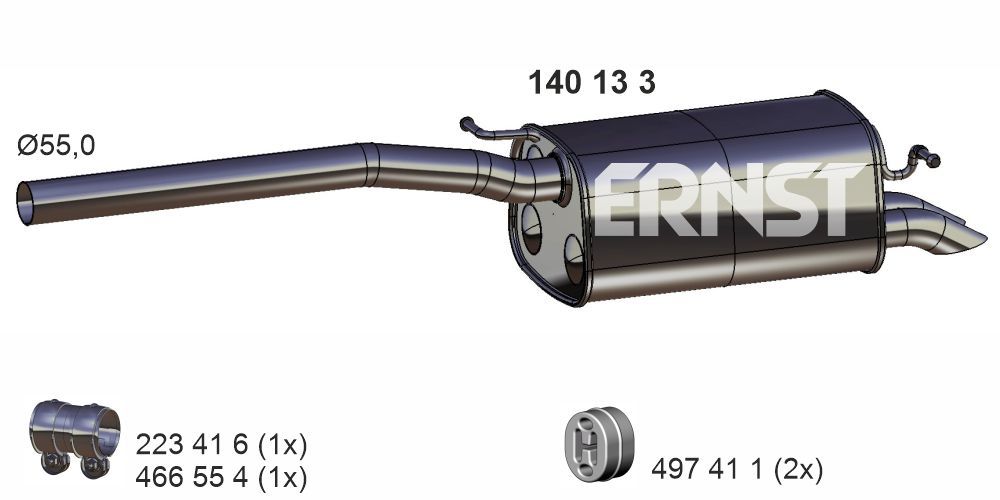 Zadní tlumič výfuku ERNST 140133