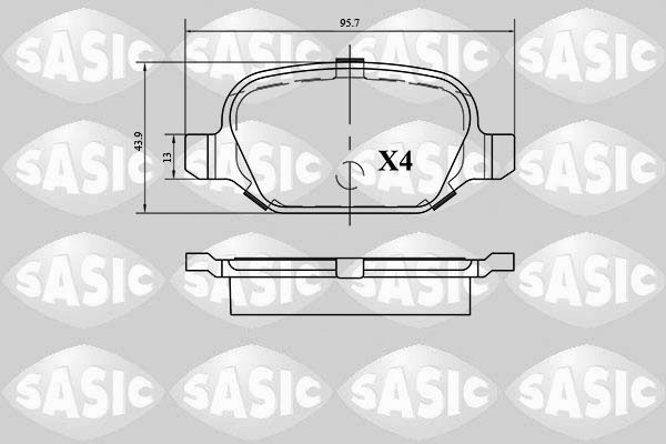 Zestaw klocków hamulcowych, hamulce tarczowe SASIC 6216043