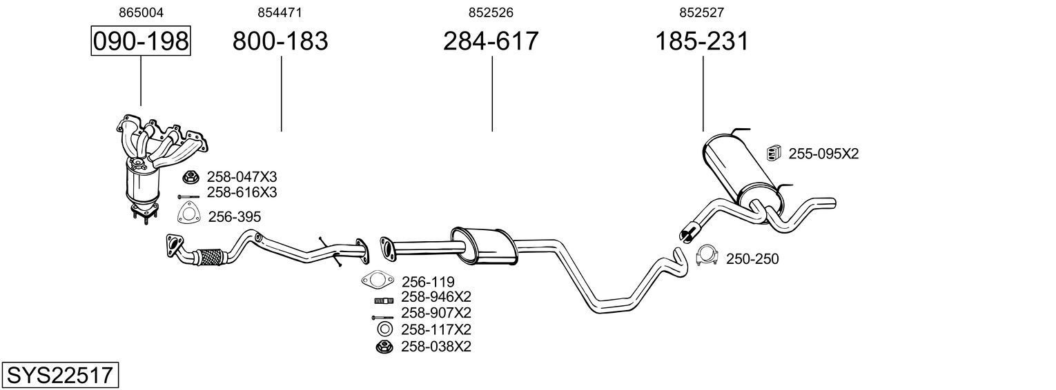 Układ wydechowy BOSAL SYS22517