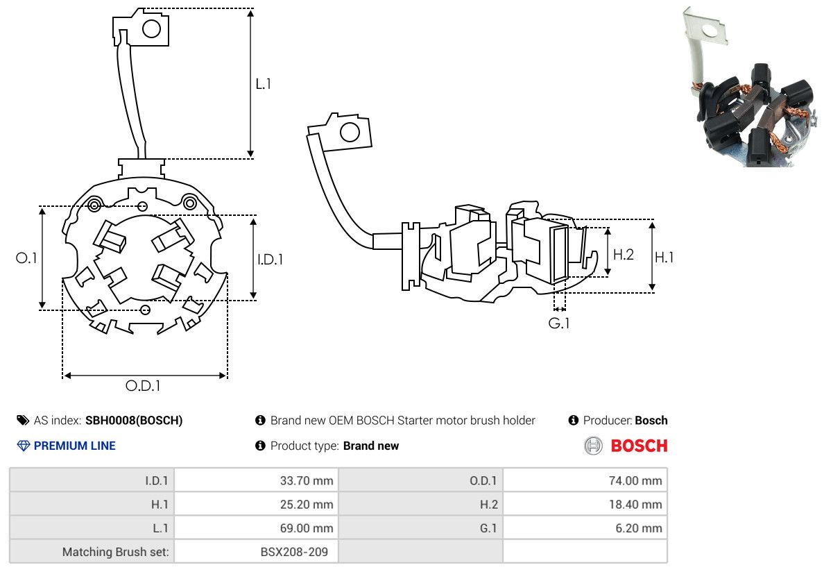 Levně Držák, uhlíkové kartáče AS-PL SBH0008(BOSCH)