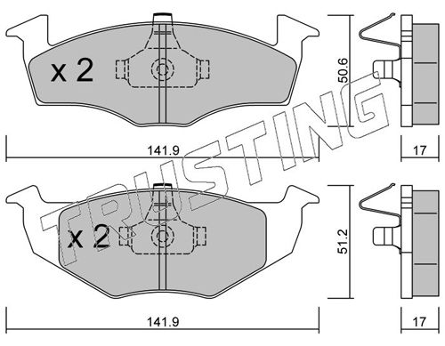 Zestaw klocków hamulcowych, hamulce tarczowe TRUSTING 215.0