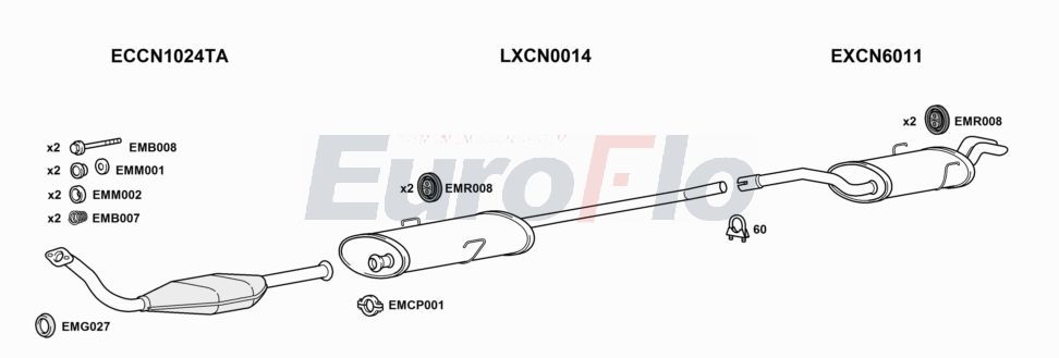 Układ wydechowy EUROFLO CNDIS20D0706LHD