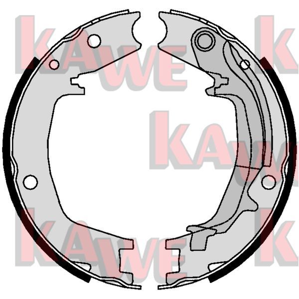 Zestaw szczęk hamulcowych, hamulec postojowy KAWE 01062