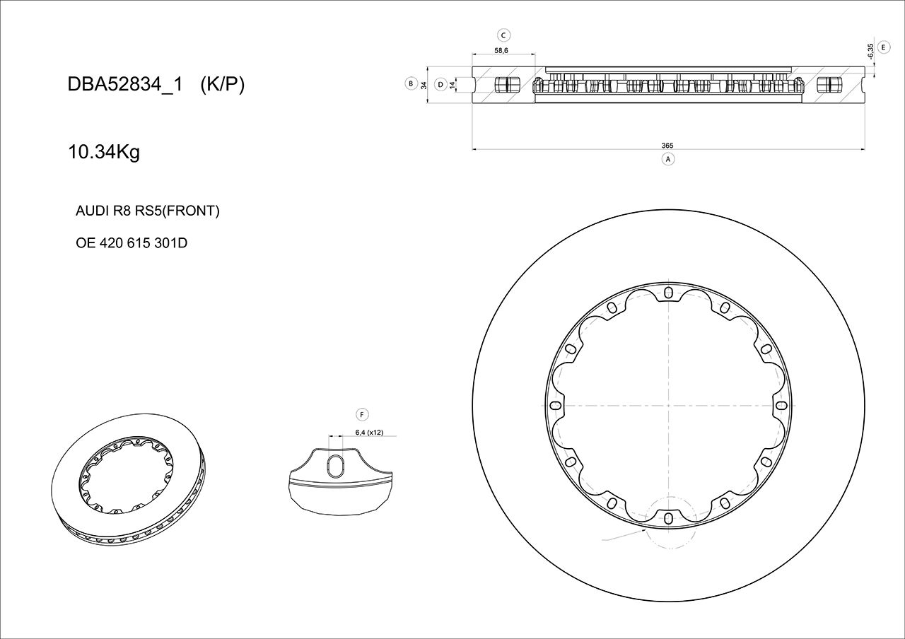 Disc frana de performanta DBA DBA52834SLVS