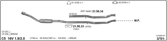 Układ wydechowy IMASAF 514000151