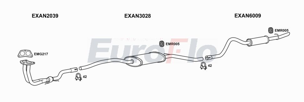 Układ wydechowy EUROFLO ANMAE131001A00