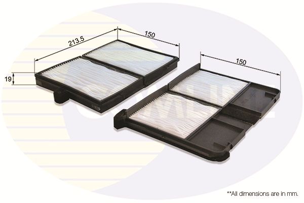 Filtr, wentylacja przestrzeni pasażerskiej COMLINE EKF243