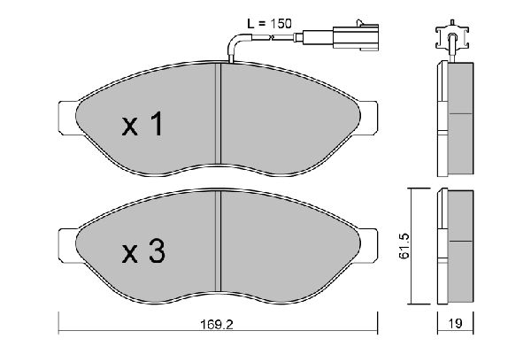 Zestaw klocków hamulcowych, hamulce tarczowe AISIN BPPE-1002