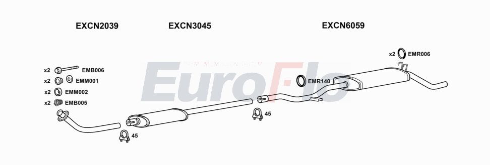 Układ wydechowy EUROFLO CNC15117001A00