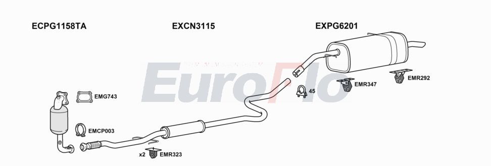 Układ wydechowy EUROFLO CNC3AI121001B