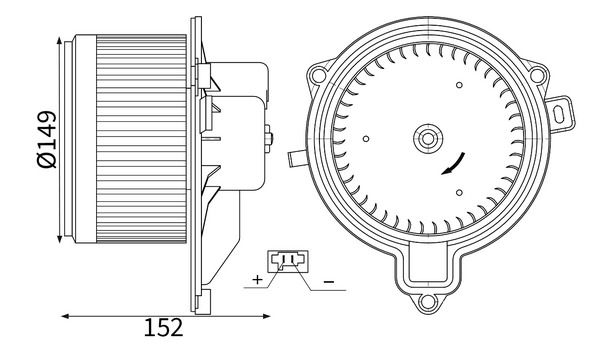 Ventilator, habitaclu MAHLE AB 444 000S