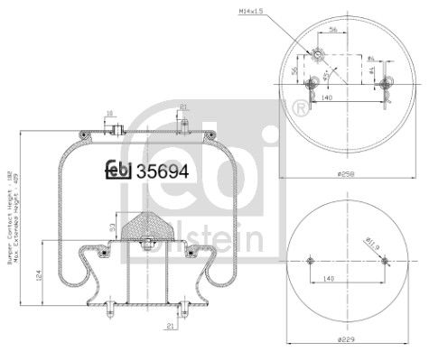 Burduf, suspensie pneumatica FEBI BILSTEIN 35694