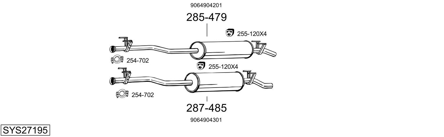 Układ wydechowy BOSAL SYS27195