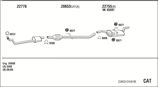Układ wydechowy WALKER CIK013181B