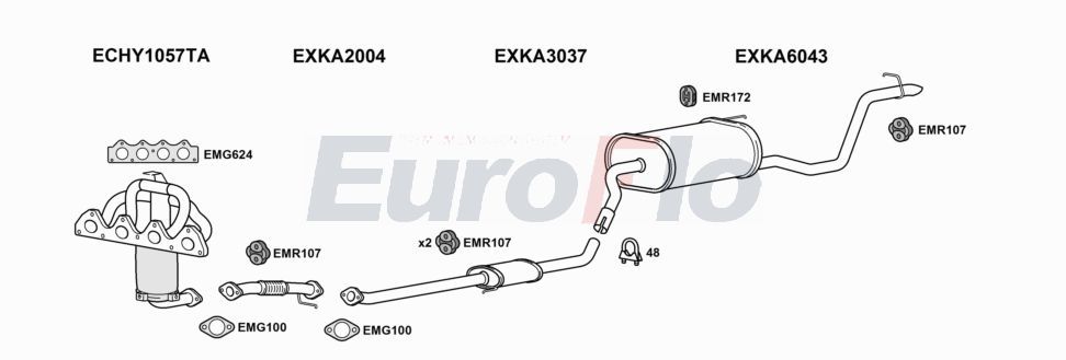 Układ wydechowy EUROFLO HYI30141001C