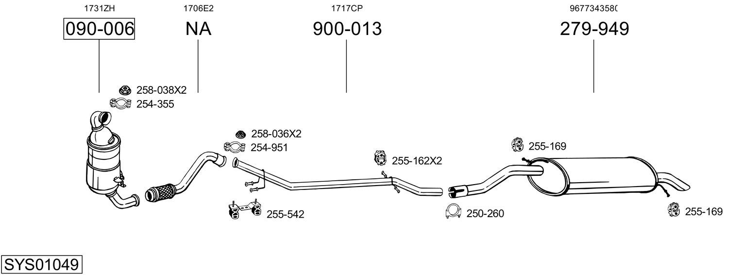 Układ wydechowy BOSAL SYS01049