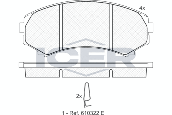 Zestaw klocków hamulcowych, hamulce tarczowe ICER 181374