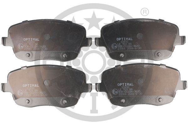 Zestaw klocków hamulcowych, hamulce tarczowe OPTIMAL BP-10492