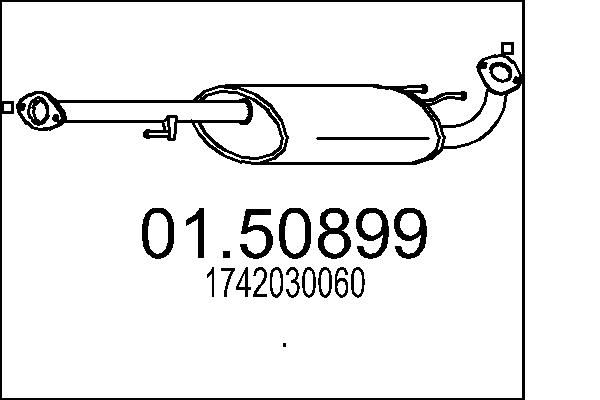 Střední tlumič výfuku MTS 01.50899