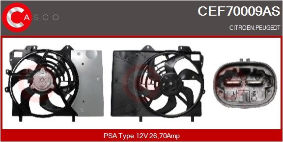 Elektromotor, větrák chladiče CASCO CEF70009AS