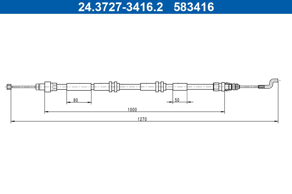Cablu, frana de parcare ATE 24.3727-3416.2