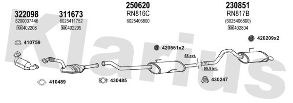 Układ wydechowy KLARIUS 720848E