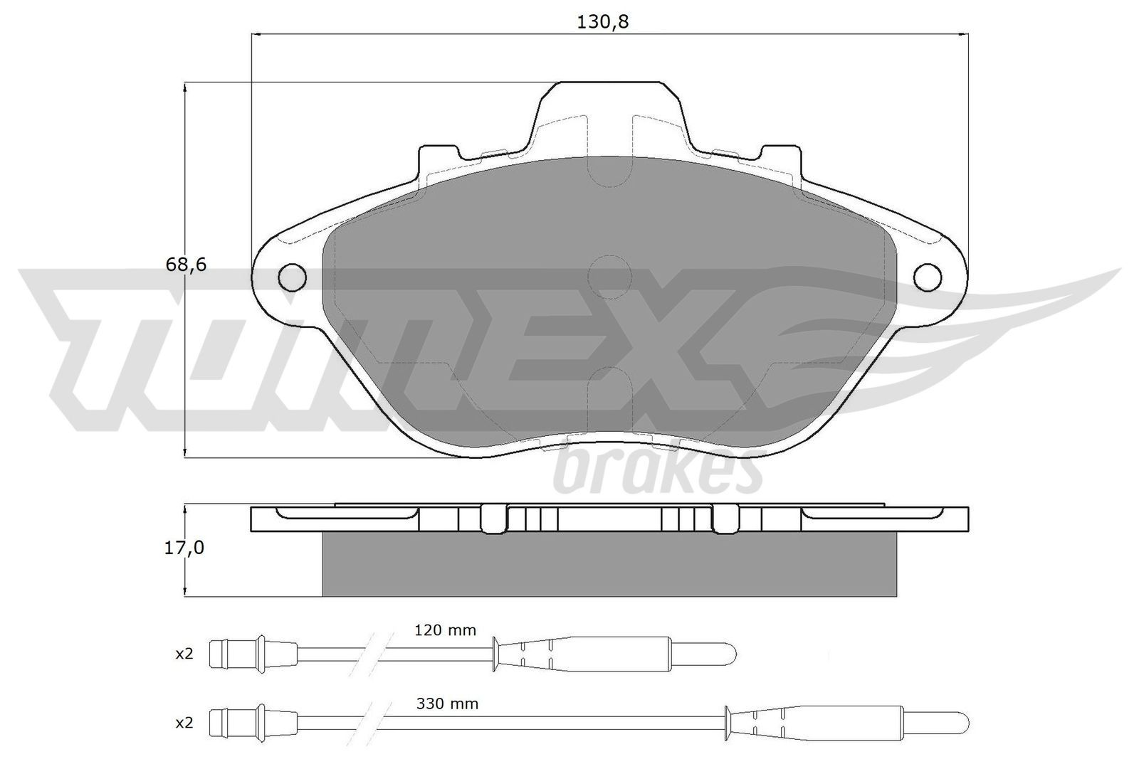 Levně Sada brzdových destiček, kotoučová brzda TOMEX Brakes 13-45