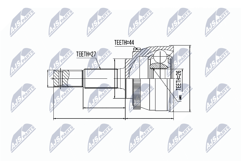 Zestaw przegubu, wał napędowy NTY NPZ-NS-041