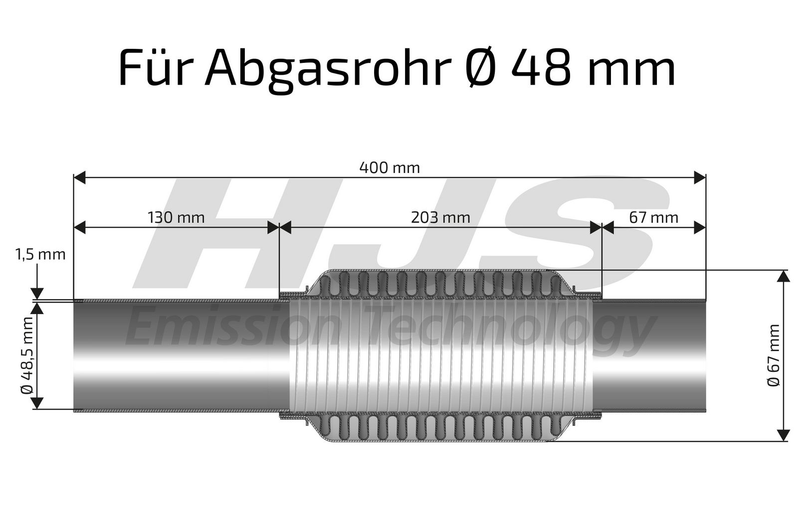 Levně Flexibilní trubka, výfukový systém HJS 83 00 8541