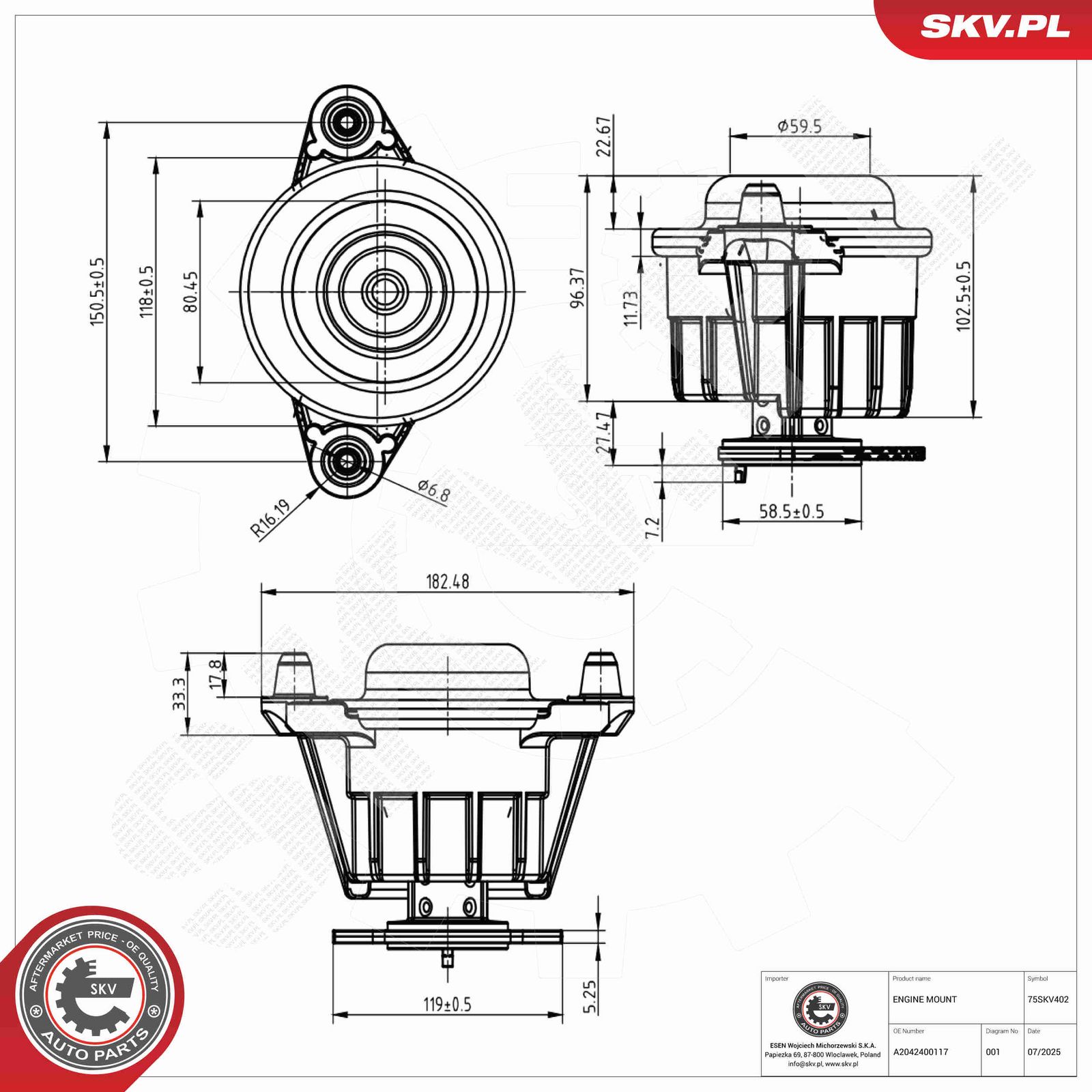 Suport motor ESEN SKV 75SKV402