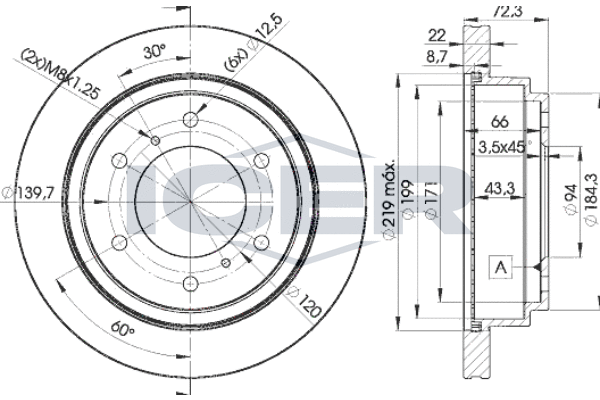 Tarcza hamulcowa ICER 78BD8067-1