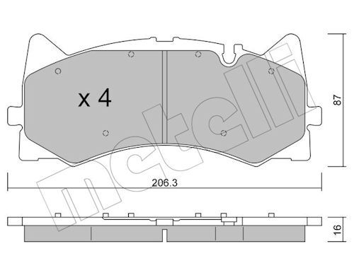 set placute frana,frana disc METELLI 22-1271-0