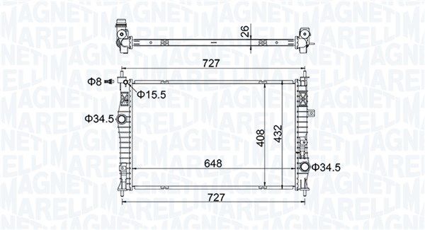 Chłodnica, układ chłodzenia silnika MAGNETI MARELLI 350213207200