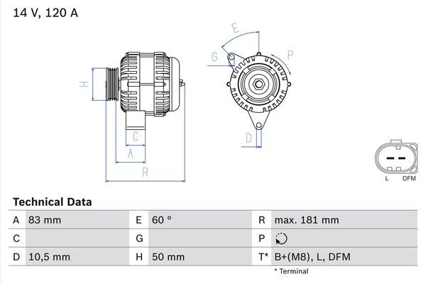 Alternator BOSCH 0 986 047 540
