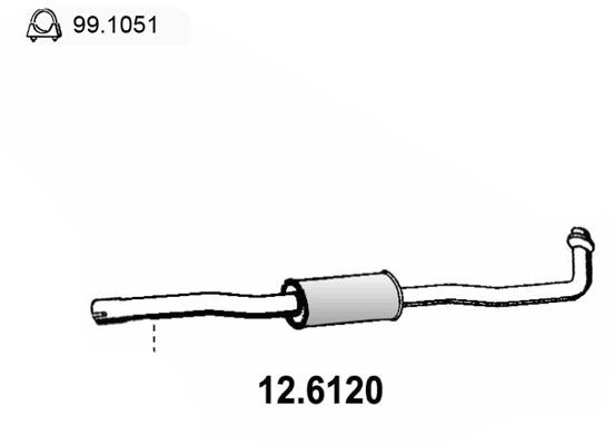 Tłumik środkowy ASSO 1425055L00H02