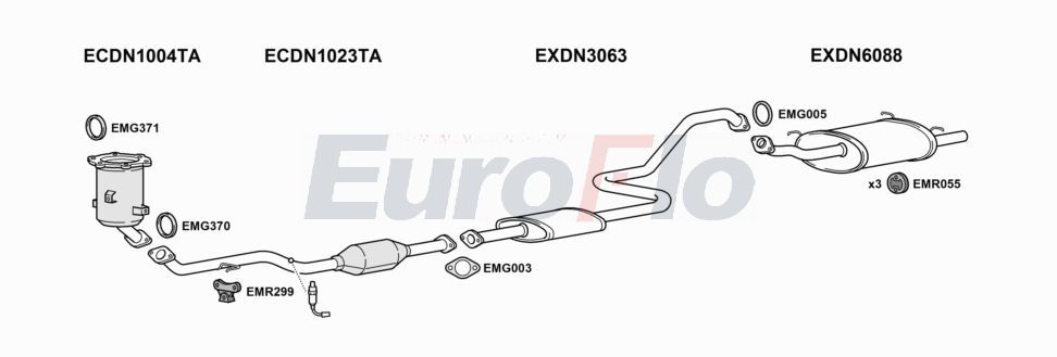 Układ wydechowy EUROFLO DNALM182004A00