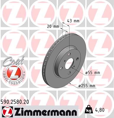 Brzdový kotouč ZIMMERMANN 590.2580.20