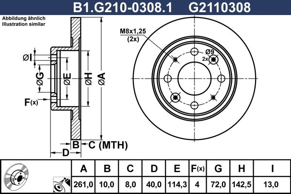 Tarcza hamulcowa GALFER B1.G210-0308.1