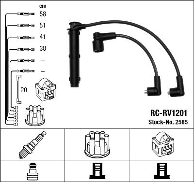 Sada kabelů pro zapalování NGK RC-RV1201