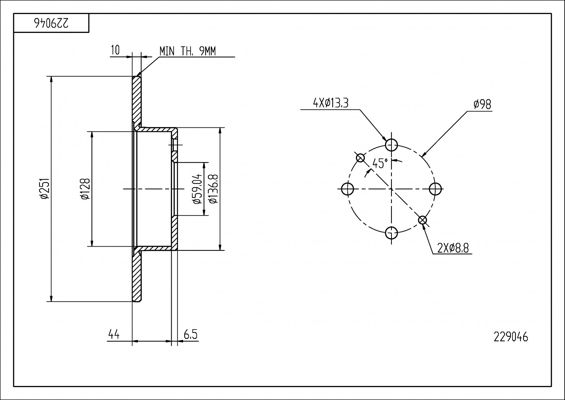 Tarcza hamulcowa HART 229 046