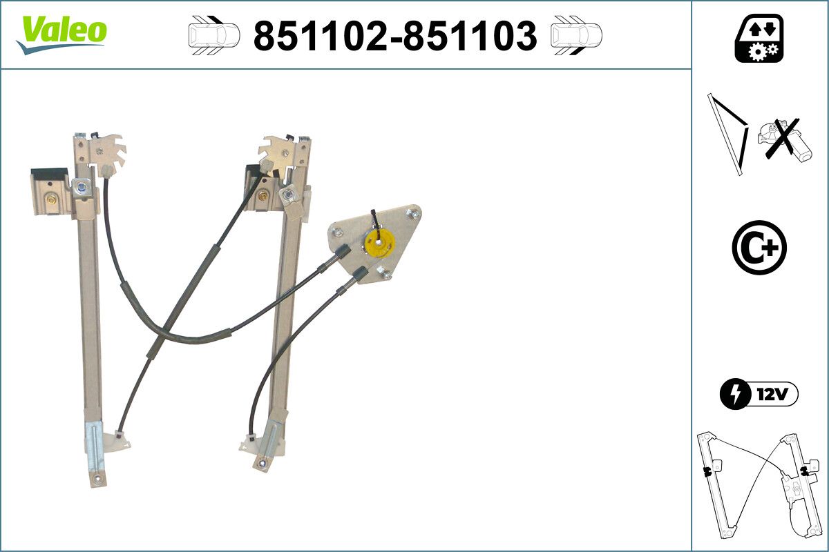 Mecanism actionare geam VALEO 851102