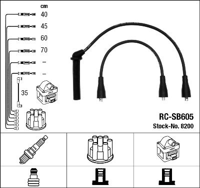 Sada kabelů pro zapalování NGK 8200